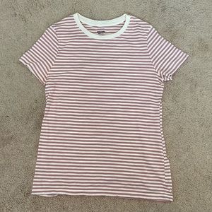 Pink and White Striped Tee